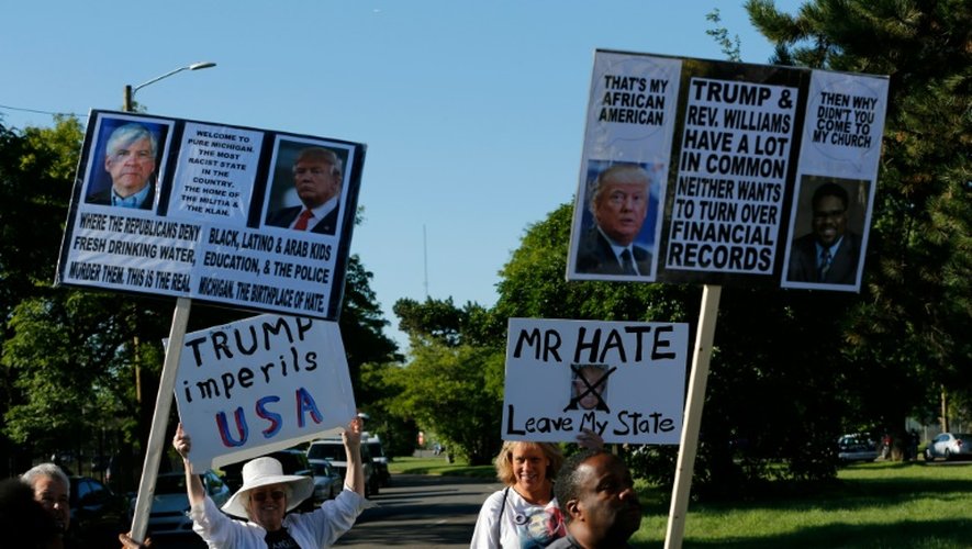 Manifestation à Detroit contre la visite du candidat républicain à la présidentielle américaine Donald Trump, le 3 septembre 2016