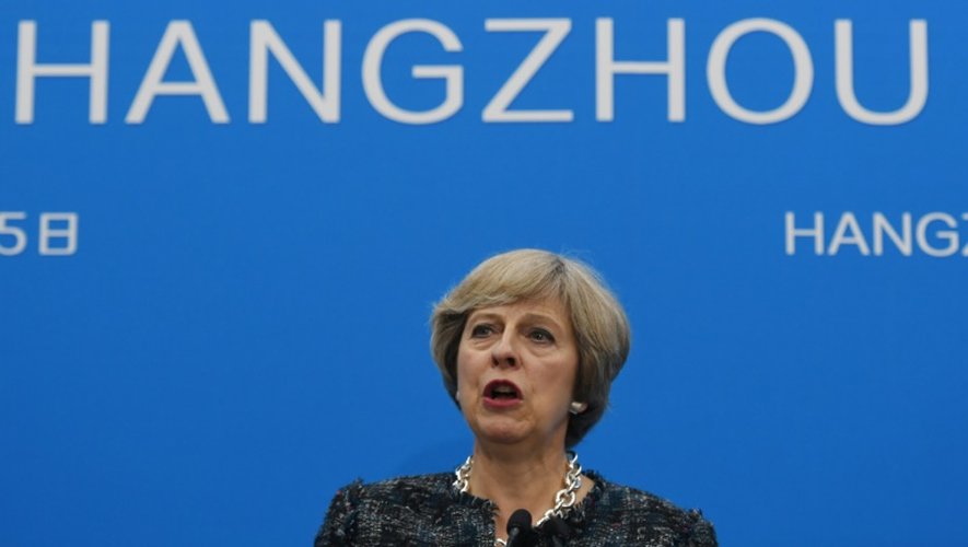 La Première ministre britannique Theresa May a vanté à Hangzhou l'ambition de faire du Royaume-Uni post-Brexit un "champion du libre-échange"