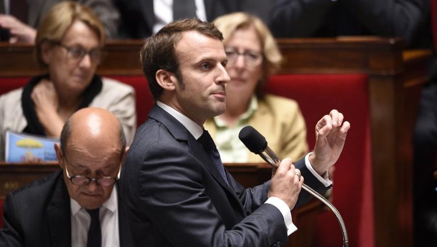 Le ministre de l'Economie Emmanuel Macron à l'Assemblée nationale le octobre 2014 à Paris