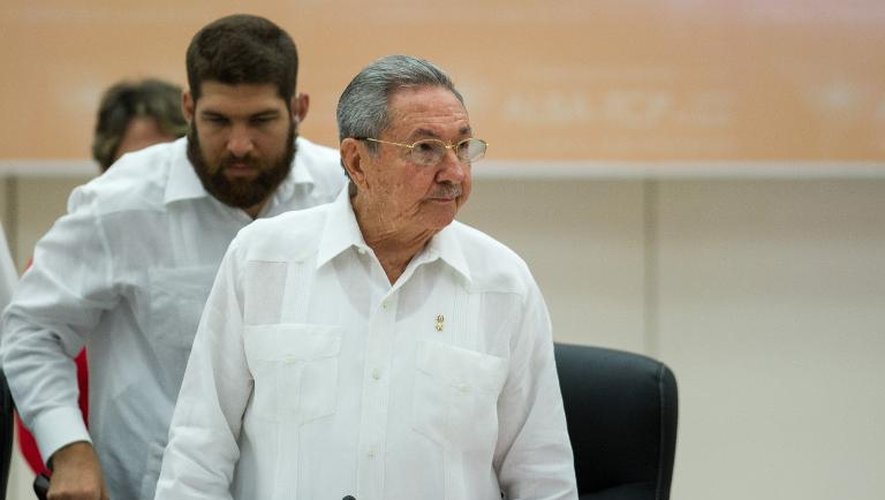 Le président cubain Raul Castro lors d'un sommet extraordinaire de 12 pays d'Amérique latine et des Caraïbes consacré à Ebola, le 20 octobre 2014 à La Havane, à Cuba