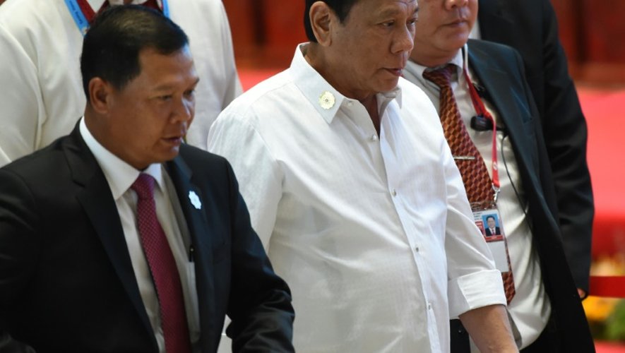 Le président philippin Rodrigo Duterte le 6 septembre 2016 à Vientiane