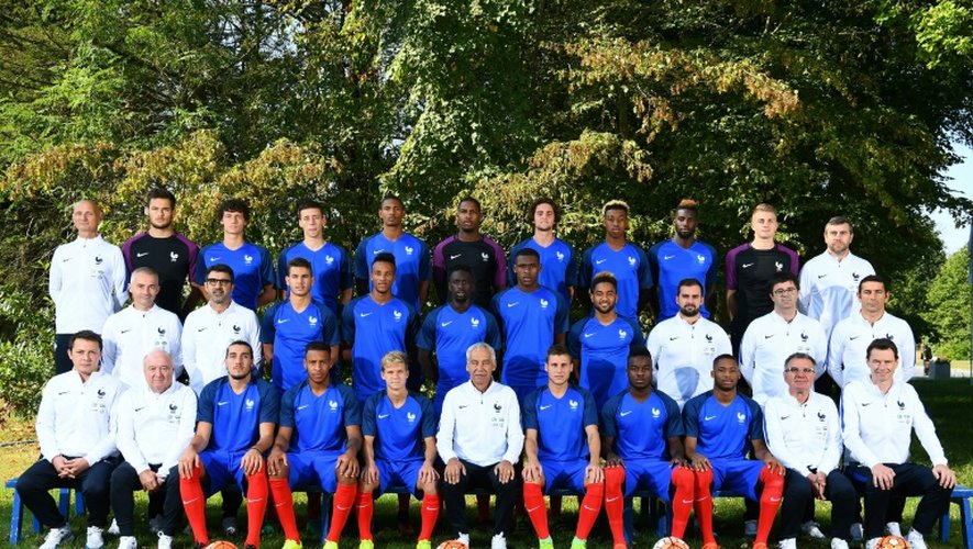 L'équipe de France Espoirs, le 30 août 2016 à Clairefontaine-en-Yvelines