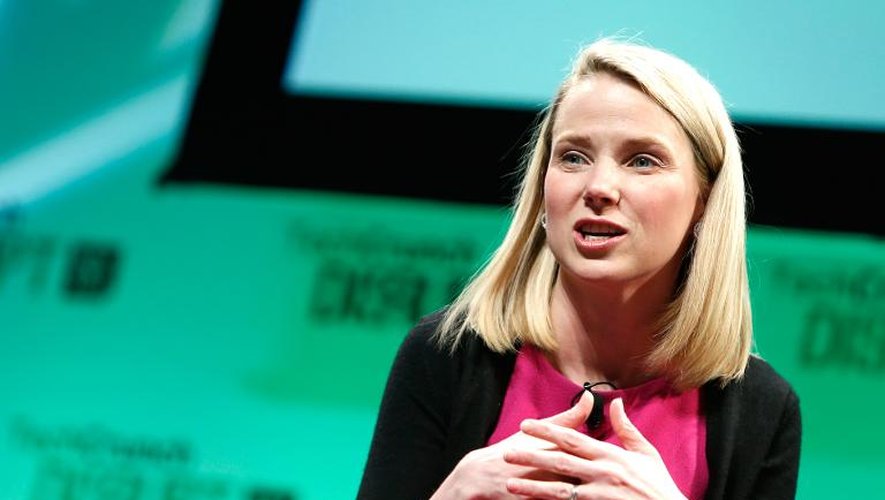 La patronne de Yahoo!, Marissa Mayer, lors d'une intervention à la TechCrunch Disrupt de New York le 7 mai 2014