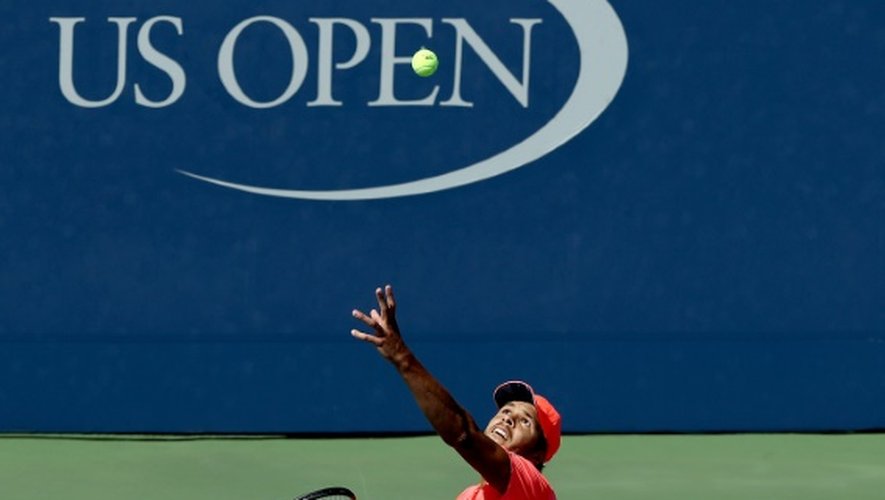 Jo-Wilfried Tsonga face à l'Américain Jack Sock en 8e de finale de l'US Open, le 4 septembre 2016 à New York