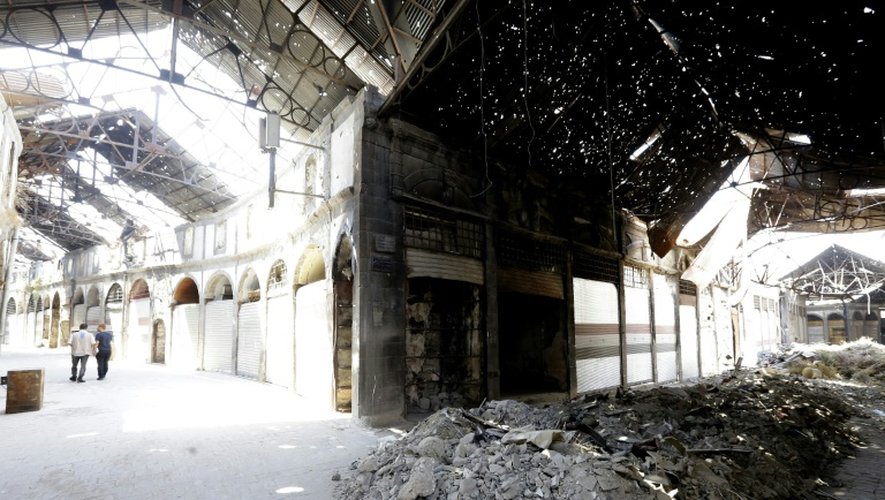 Le vieux souk d'Homs le 14 août 2016