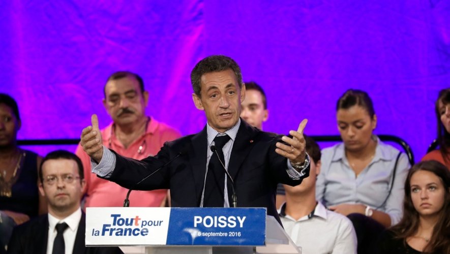Nicolas Sarkozy, candidat à la primaire de la droite, le 6 septembre 2016 à Poissy en région parisienne