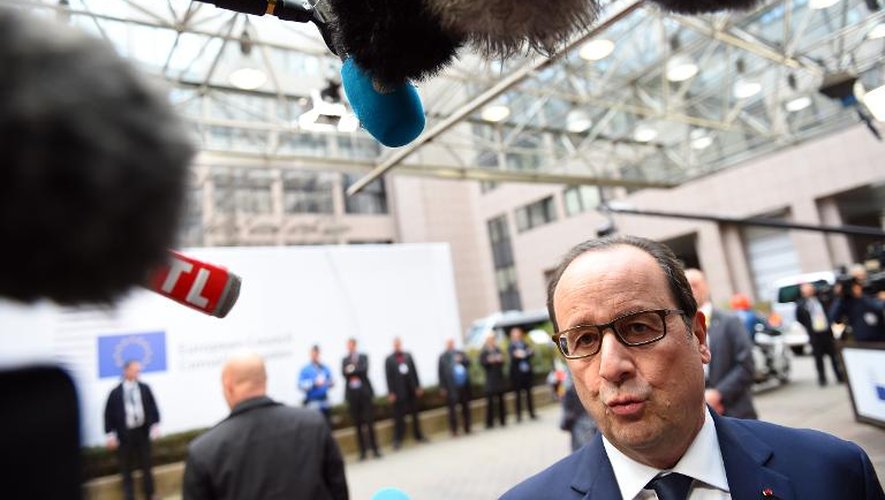 Le président français François Hollande à Bruxelles le 23 octobre 2014