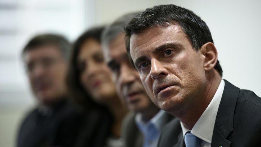 Le Premier ministre Manuel Valls, le 26 octobre 2015 aux Mureaux