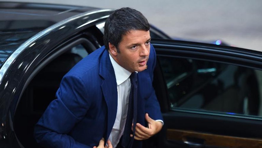 Le Premier ministre italien Matteo Renzi arrive au sommet européen de Bruxelles, le 24 octobre 2014