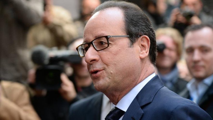 Le président français François Hollande au sommet européen de Bruxelles, le 24 octobre 2014