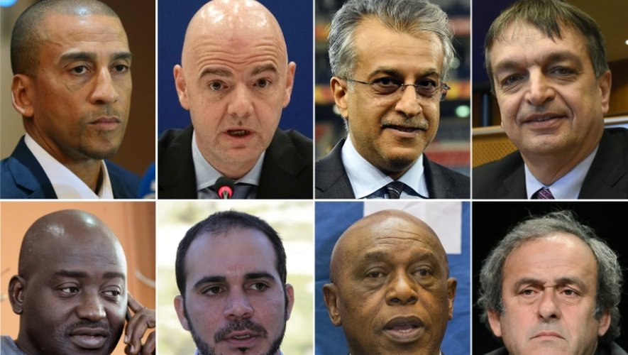 Photomontage des 8 candidats à la présidence de la Fifa