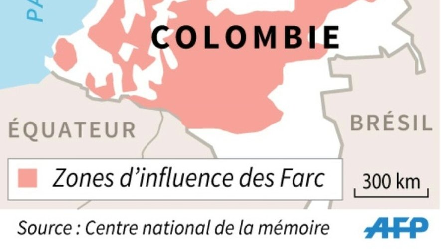 Les zones d'influence des Farc en Colombie