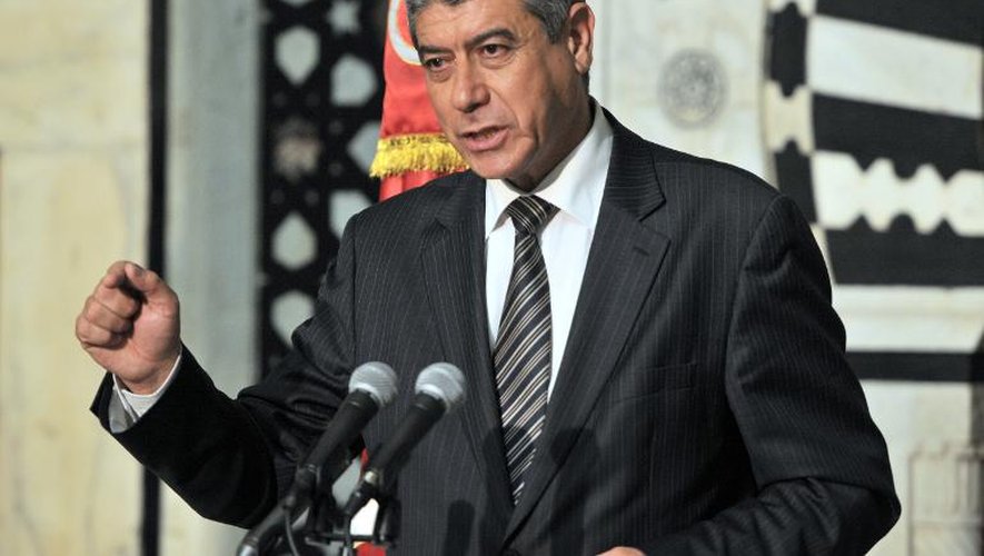 Le ministre tunisien de la Défense Ghazi Jeribi lors d'une conférence de presse le 17 juillet 2014 à Tunis