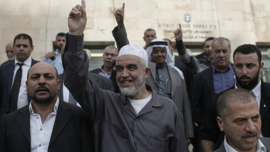 Cheikh Raëd Salah, chef du "Mouvement islamique - branche nord" en Israël, apparenté aux Frères musulmans, devant le tribunal de Jérusalem le 27 octobre 2015