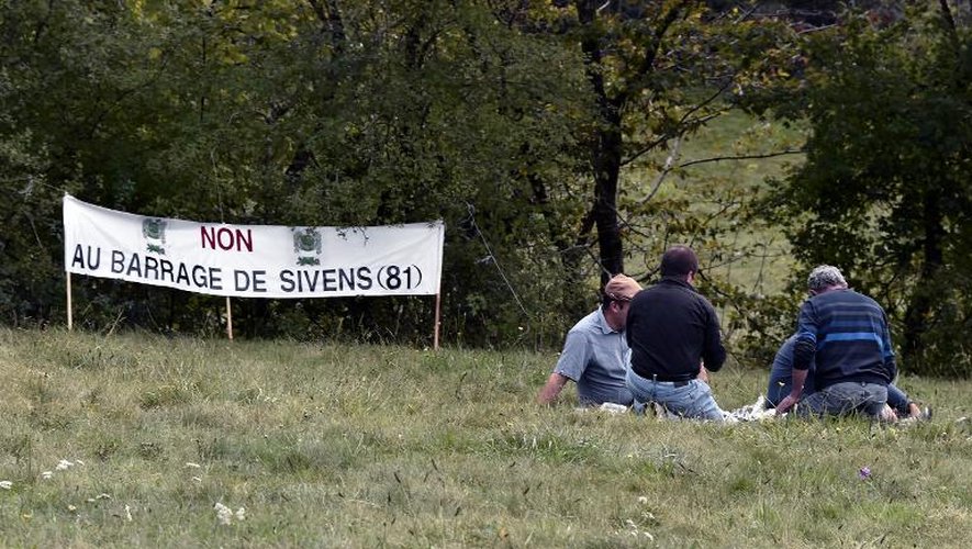 Rassemblement à Lisle-sur-Tarn d'opposants au barrage contesté de Sivens, le 25 octobre 2014