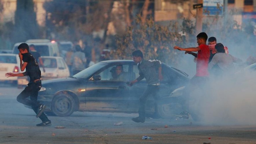 Affrontements entre Palestiniens et forces de sécurité israéliennes à Silwad le 25 octobre 2014
