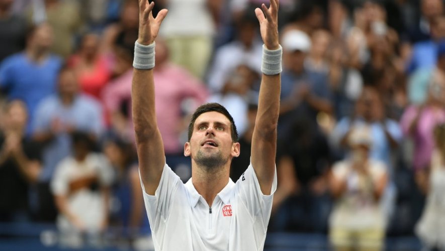 Le Serbe Novak Djokovic remporte le match de demi-finale contre le Français Gaël Monfils, le 9 septembre 2016 à l'US Open de New York