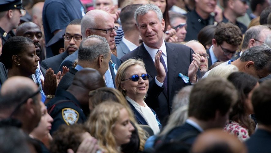La candidate démocrate à la Maison Blanche, Hillary Clinton lors de la cérémonie de commémoration des attentats du 11 septembre à New-York