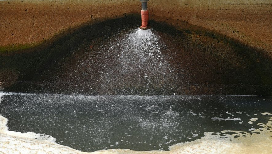 Etapes préliminaires de l'épuration de l'eau, dans la station d'épuration municipale de West Basin, en Californie, le 14 septembre 2015