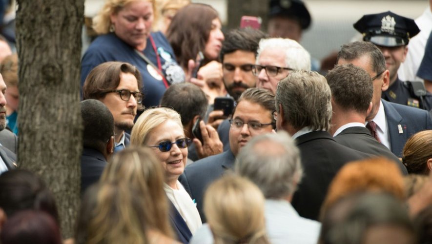 Hillary Clinton à son arrivée le 11 septembre 2016 à New York aux cérémonies commémoratives des attentats du 11-septembre