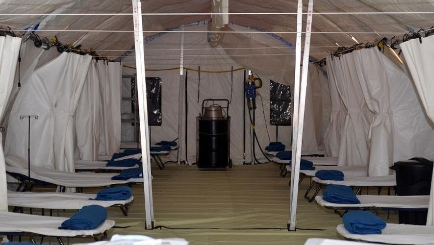 Un centre de traitement du virus Ebola, construit par une organisation allemande, à Monrovia (Libéria), le 23 octobre 2014