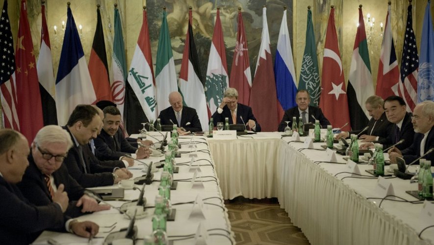 Réunion des principaux acteurs diplomatiques sur le conflit syrien à Vienne, le 30 octobre 2015