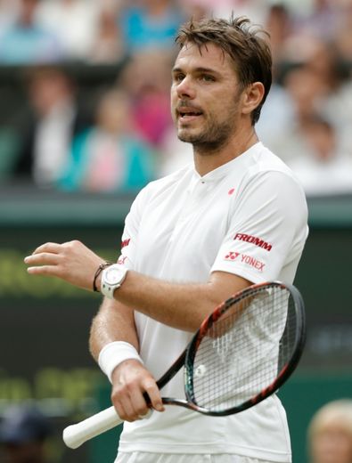 Stan Wawrinka, le 1er juillet 2016 lors de sa défaite face à Juan Martin del Potro à Wimbledon