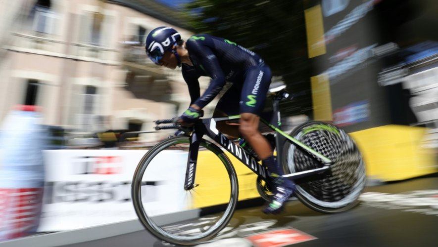 Nairo Quintana, le 15 juillet 2016 au départ du contre-la-montre de la 13e étape du Tour de France