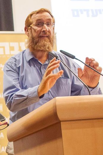 Le militant de droite israélien Yehuda Glick, lors d'une conférence au Centre de l'héritage de Menachem Begin, le 29 octobre 2014 juste avant d'être blessé par un Palestinien