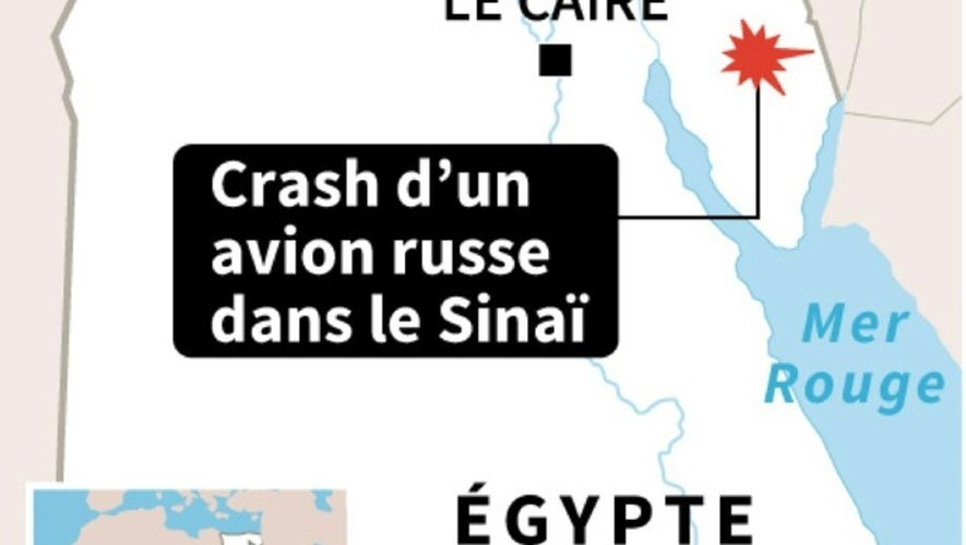 Localisation du crash d'un avion russe en Égypte