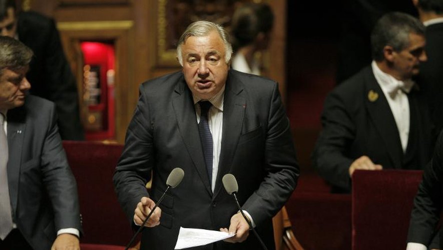 Gérard Larcher après son élection à la présidence du Sénat le 1er octobre 2014 à Paris