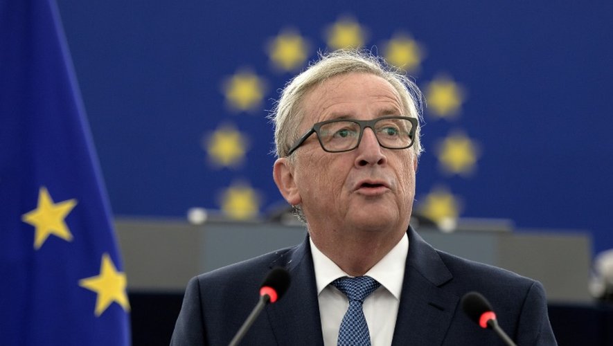 Le président de la Commission européenne Jean-Claude Juncker lors de son discours sur l'état de l'Union Européenne devant le Parlement, le 14 septembre 2016 à Strasbourg