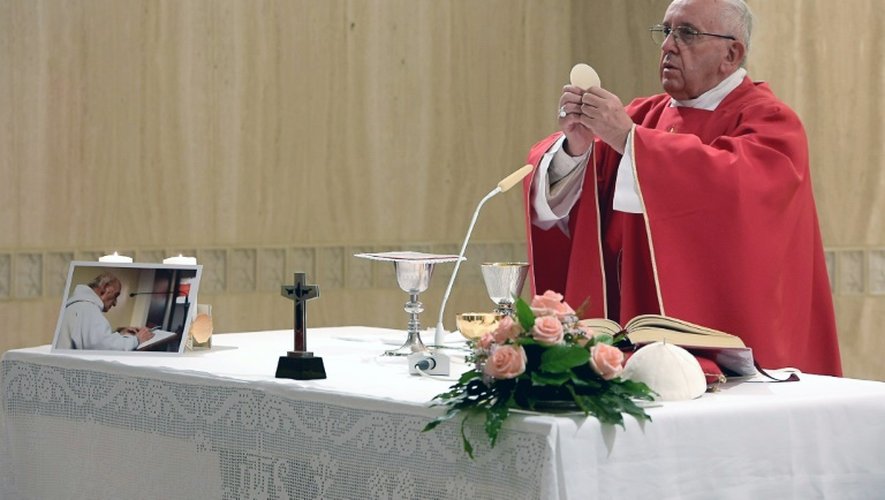Le pape François lors de la messe dite pour le père Jacques Hamel le 14 septembre 2016 au Vatican