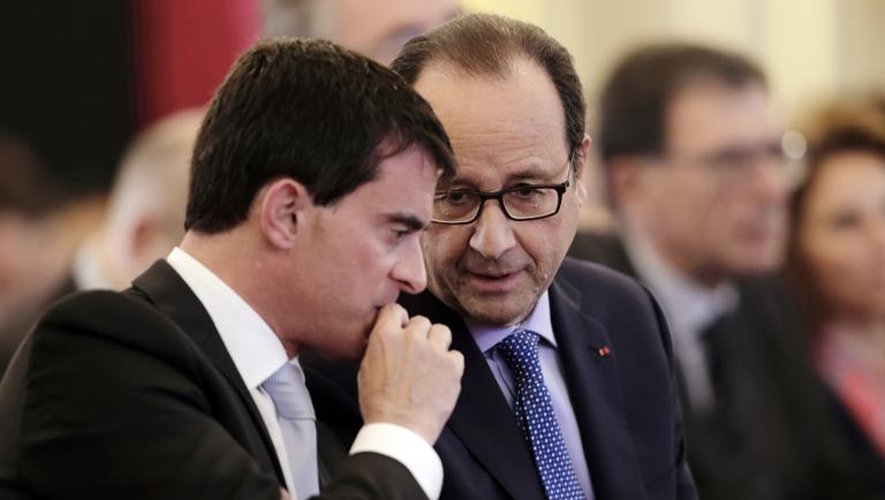 Manuel Valls et François Hollande le 30 octobre 2014 à l'Elysée à Paris