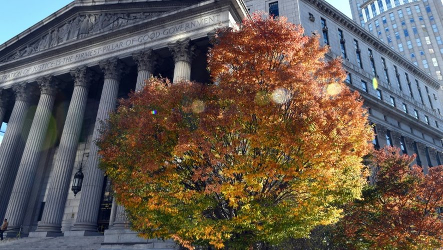 Vue extérieure en date du 30 octobre 2015 de la Cour suprême des Etats-Unis à New York