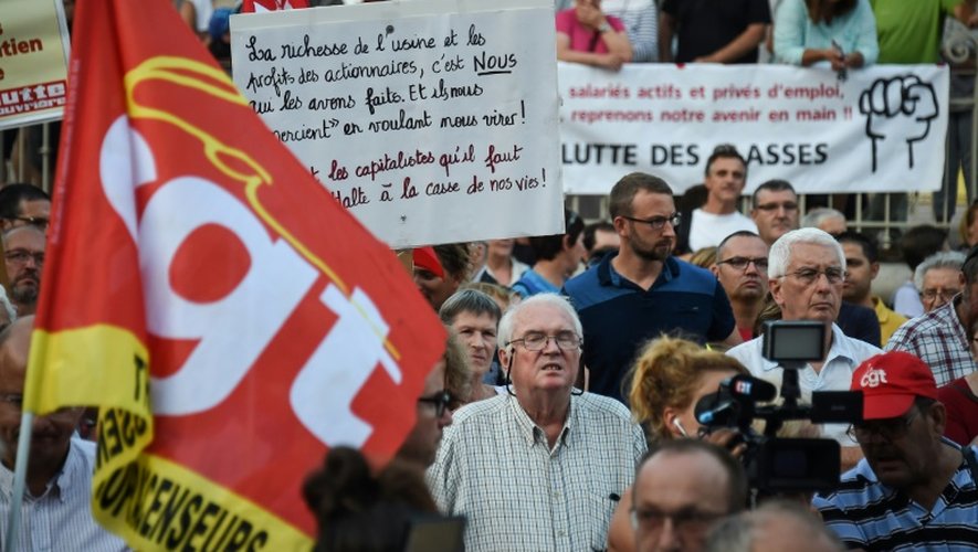 Manifestation contre la fermeture l'usine Alstom de Belfort , le 12 septembre 2016