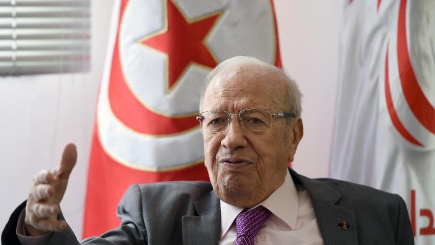 Le candidat à l'élection présidentielle tunisienne Beji Caïd Essebsi dans son bureau à Tunis le 1er novembre 2014