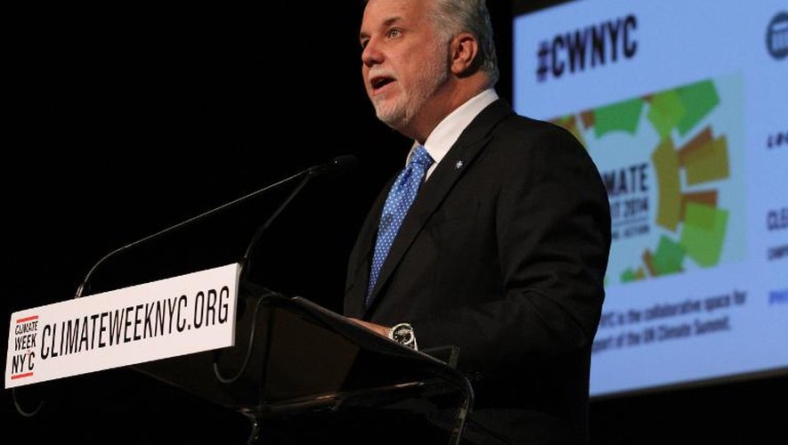 Le Premier ministre du Québec, Philippe Couillard, le 22 septembre 2014 lors de la Semaine du climat à New York