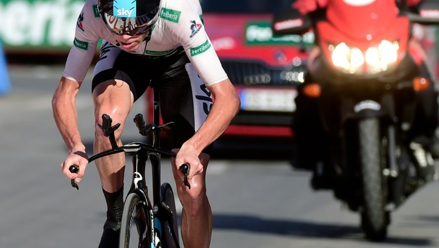 Christopher Froome, le 9 septembre 2016 lors de sa victoire d'étape au Tour d'Espagne