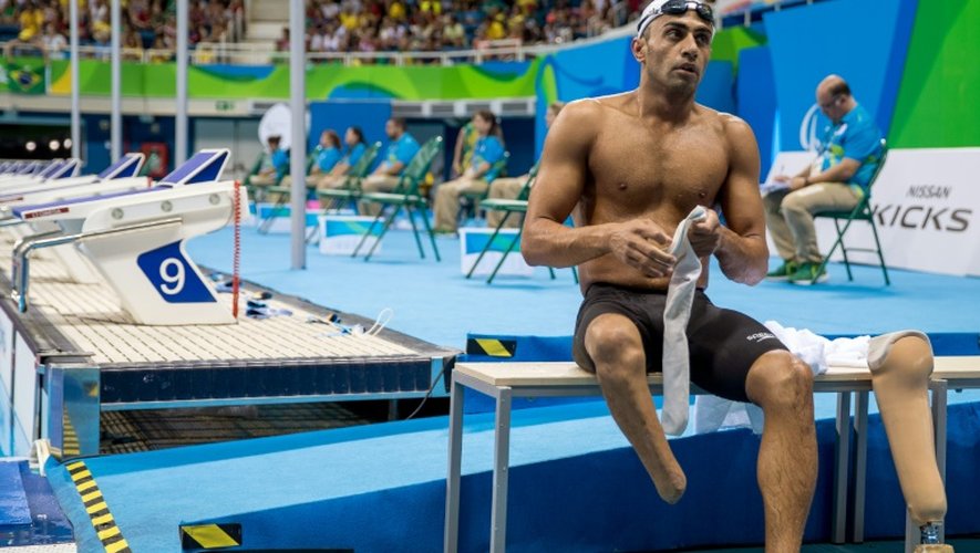 Ibrahim Al Hussein après les préliminaires du 50 m nage libre - aux Jeux paralympiques, le 13 septembre 2016 à Rio