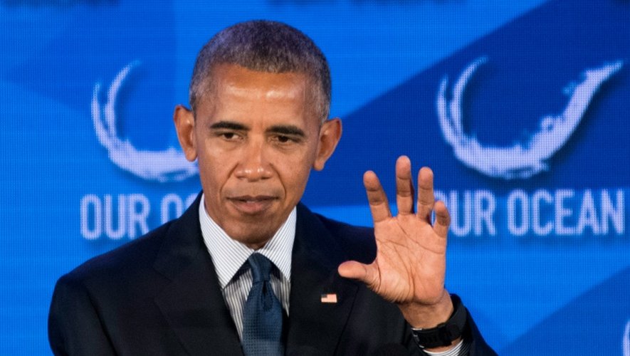 Le président Barack Obama lors de son intervention au sommet "2016 Our Ocean Conference", à Washington le 15 septembre 2016