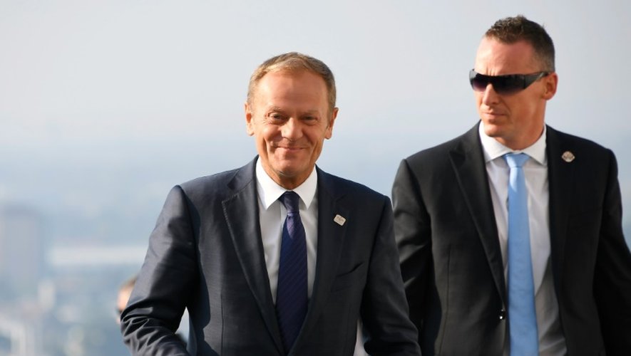 Le président du Conseil européen, Donald Tusk, le 16 septembre 2016 à son arrivée au château de  Bratislava