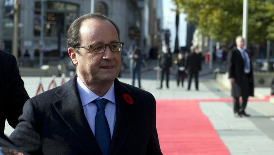 Le président français François Hollande à Ottawa lors d'une visite de trois jours au Canada, le 3 novembre 2014