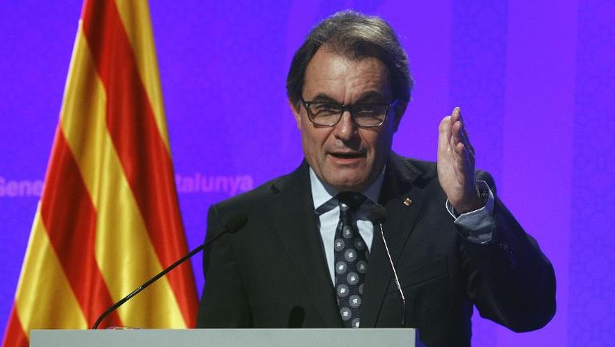 Le président de la Catalogne, Artur Mas, lors d'une conférence de presse, le 31 octobre 2014 à Barcelone