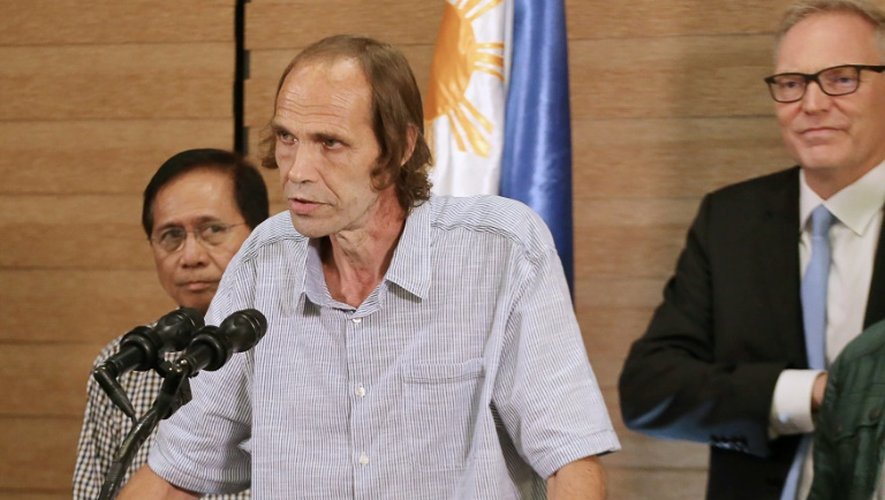 L'ancien otage norvégien Kjartan Sekkingstad à Davao City, sur l'île de Mindanao, aux Philippines, le 16 septembre 2016