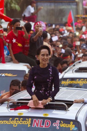 L'opposante birmane Aung San Suu Kyi, le 1er novembre 2015 à Rangoun