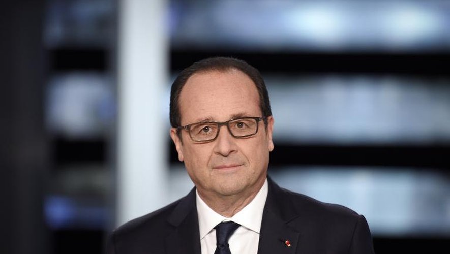 François Hollande sur le plateau de TF1 à Aubervilliers le 6 novembre 2014