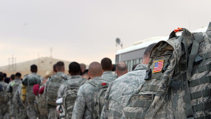 Des soldats américains sur une base aérienne en Irak, le 1er novembre 2011