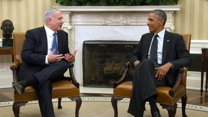 Le président américain Barack Obama reçoit le Premier ministre israélien Benjamin Netanyahu, le 1er octobre 2014 à la Maison Blanche, à Washington