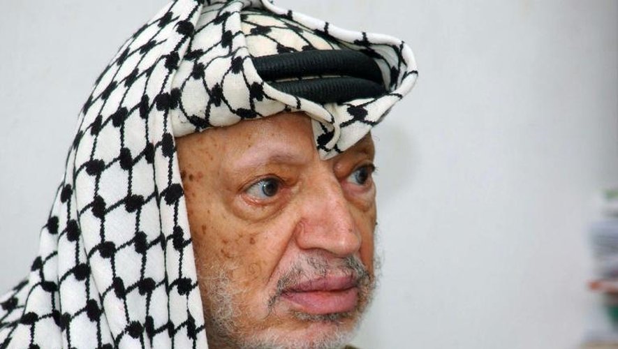 Yasser Arafat, président de l'OLP, le 5 septembre 2004, lors d'une réunion à Ramallah
